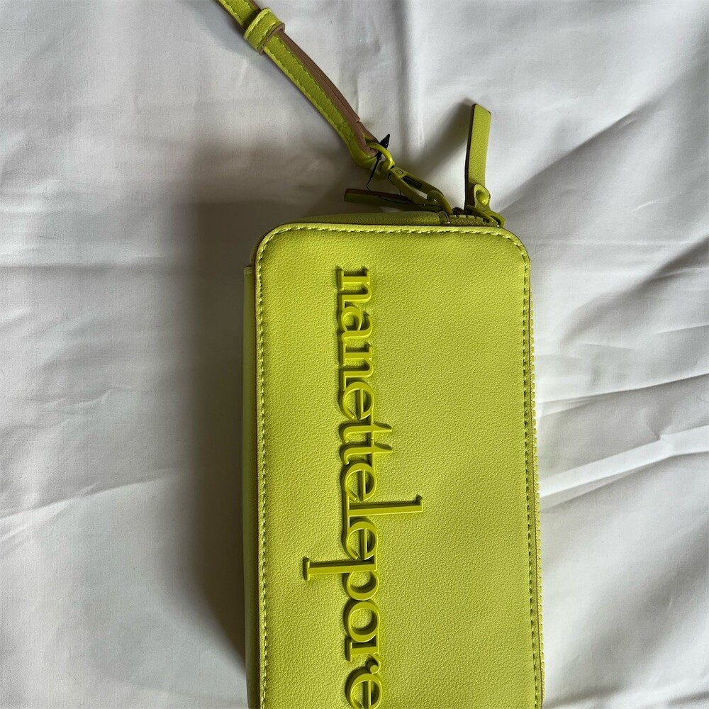 Nanette Lepore Neon Lime Zip Card & Key Holder